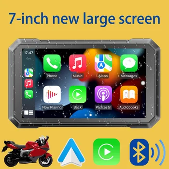 Мотоцикл Carplay 7-дюймовый Водонепроницаемый навигационный GPS-дисплей Беспроводной Android Автоматический портативный экран для мотоцикла с Bluetooth Изображение
