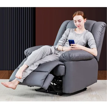 Мощное Электрическое Массажное кресло-качалка с удлиненной подставкой для ног и USB-портом, Ленивое кресло-диван для офиса или гостиной Изображение