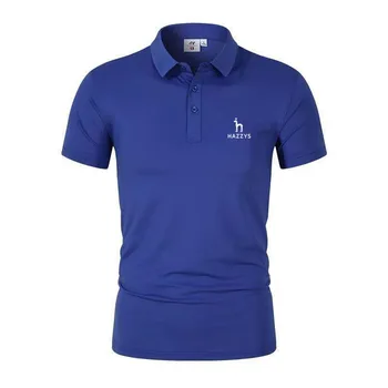 Мужская летняя рубашка поло с вышивкой для гольфа, футболка, Повседневная деловая Спортивная Футболка с коротким рукавом, Мужская уличная рубашка Поло s-4XL Изображение