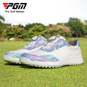 Мужская обувь для гольфа PGM, Разноцветные кроссовки с лазерным дизайном, Нескользящая водонепроницаемая мужская спортивная обувь с мягкой подошвой XZ258 Изображение