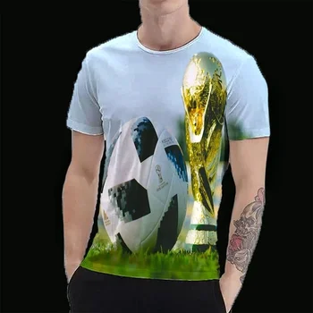 Мужские футболки с коротким рукавом 3D Football Dream с круглым вырезом, быстросохнущая летняя уличная одежда, новинка в мужской одежде, спортивный костюм 2XS-6XL Изображение