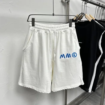 Мужские шорты Mm6 Margiela, Повседневные хлопковые короткие брюки с цифровой вышивкой Mm6 2023, летние модные спортивные шорты высокого качества Изображение