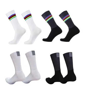 Новые носки для велоспорта Pro Team Aero, нескользящие силиконовые носки для шоссейного велосипеда, мужские спортивные носки Calcetines Ciclismo Изображение