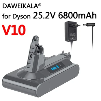 Новый Dyson SV12 6800mAh 100Wh Сменный аккумулятор для Dyson V10 battery V10 Absolute V10 Fluffy cyclone V10 Аккумулятор с зарядным устройством Изображение