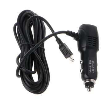 Новый Автомобильный адаптер зарядного устройства с портом Mini/Micro USB 5V 2A для автомобильного видеорегистратора с кабелем длиной 3,5 м Изображение