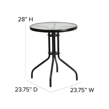 Новый металлический стол из закаленного стекла с диагональю 23,75 Дюйма, Походный стол для пеших прогулок, скалолазания, рыбалки, пикника Изображение