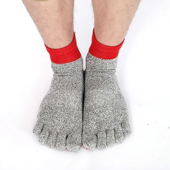 Носки с раздельным носком, защищающие от порезов, 5-уровневая устойчивость к порезам, Защитные нескользящие носки для походов на открытом воздухе, для кемпинга, Пляжа, износостойкие носки для пеших прогулок Изображение