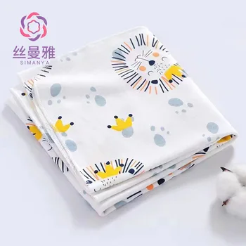 Оберточное полотенце вязаное хлопчатобумажное банное полотенце для новорожденных, одинарное пеленание, марлевое одеяло, стеганое одеяло, детское стеганое одеяло Изображение