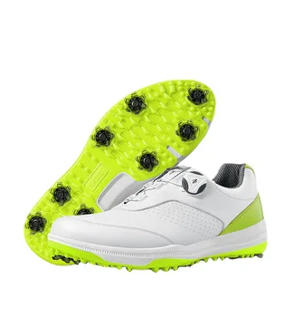 Обувь для гольфа PGM, мужская водонепроницаемая обувь, вращающиеся шнурки, спортивные гвозди, повседневная спортивная мужская обувь для гольфа Изображение