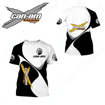Одежда Can-am, футболка с аниме для мужчин и женщин, футболки Унисекс F1, Дышащая повседневная быстросохнущая футболка Оверсайз с коротким рукавом Изображение