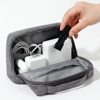 Переносная дорожная сумка для хранения кабеля передачи данных, зарядное устройство для цифровых наушников, Косметика, туалетные принадлежности, Портативная многофункциональная сумка для хранения Изображение