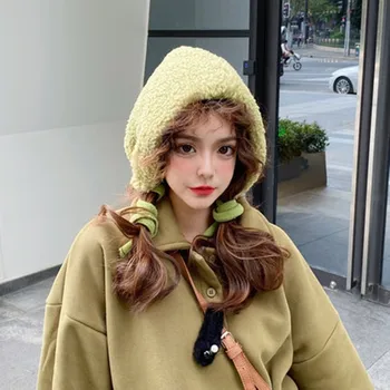 Плюшевая шапка, Женская Осенне-зимняя Корейская версия, Всевозможные модные Баотоу, Милые, теплые и бархатные наушники Изображение