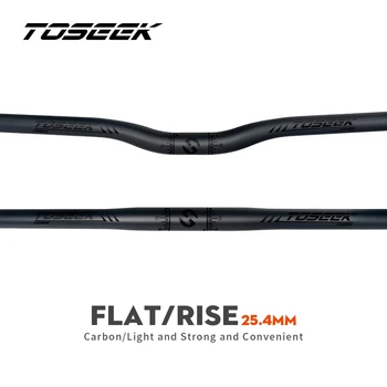 Полностью карбоновый руль TOSEEK для стержня 25,4 мм, ручка для складного велосипеда, детали для детского велосипеда MTB, матовый черный Изображение