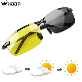 Поляризованные Фотохромные Солнцезащитные очки для водителей на открытом воздухе для мужчин и женщин, Защита от Бликов UV400 для Дневного и ночного Вождения, Солнцезащитные Очки Изображение