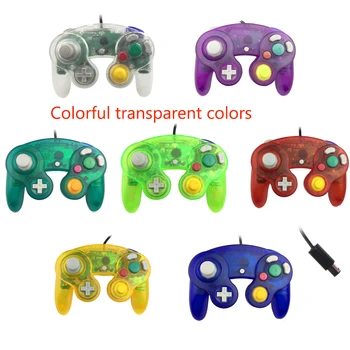 Прозрачный цветной Проводной Геймпад-контроллер Joypad с одной точкой для ПК GameCube для джойстика N-G-C Изображение