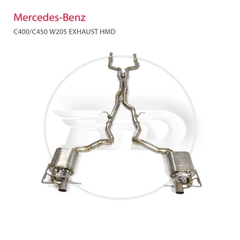 Производительность Выхлопной системы Из Титанового сплава HMD Catback Для Mercedes Benz C400 C450 W205 Клапан Глушителя OEM Control Изображение