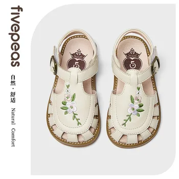 Пять зерен фасоли 2023, Весенне-осенняя Новая Обувь для девочек, Повседневные сандалии Baotou на мягкой подошве Принцессы Изображение