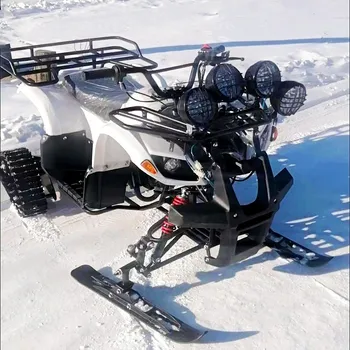 Сделано в Китае: бензиновые лыжи для бега по пересеченной местности 110cc 125cc резиновый гусеничный квадроцикл для взрослых снегоход Изображение