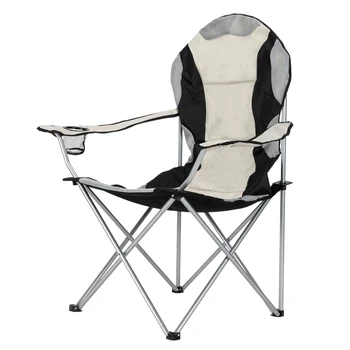 Средний Портативный стул для кемпинга, Стул для рыбалки, Складной стул для принятия солнечных ванн, Черный, серый [в наличии в США] Изображение