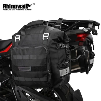 Сумка для мотоцикла Rhinowalk 20Л Моторная седельная сумка Боковая 1 или 2 шт Универсальная мотоциклетная Водонепроницаемая Съемная внутренняя сумка Багажная корзина Изображение