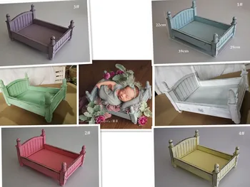 Съемная детская кровать для фотосъемки, деревянная кроватка, реквизит для фотосъемки новорожденных, Аксессуары для фотосъемки младенцев, Позирующий детский подарок Изображение