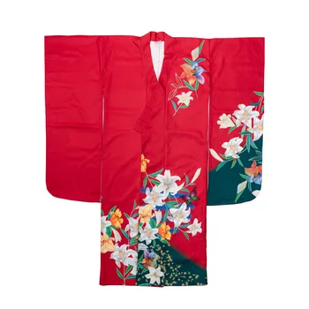Традиционное японское Кимоно с Оби, Женская одежда для Косплея, Классический сценический костюм, Вечернее платье Юката с длинным рукавом Изображение