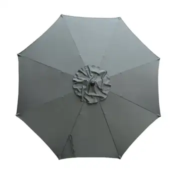 Уличный зонт Patio Market, кнопочный наклон, рукоятка, 8 ребер, серый Изображение