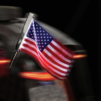 Флаг со светодиодной подсветкой, флагшток, хромированный флаг, набор флагштоков для мотоцикла Harley Davidson Street Glide с 2014 по 2023 год Изображение