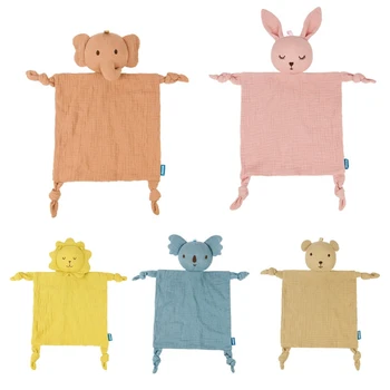 Хлопковое Мини-одеяло, Мягкое Одеяло для Новорожденных Спящих Кукол, Модная детская игрушка для сна, Успокаивающее Полотенце, нагрудник Изображение
