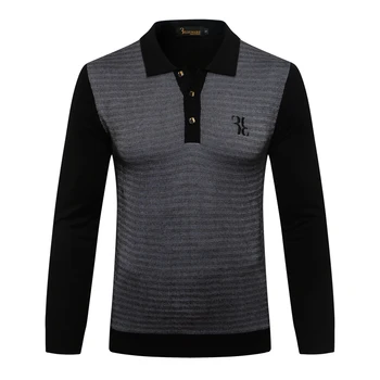Шерстяной свитер Billionaire, мужской, 2021, новый теплый Деловой Удобный, эластичная молния, вышивка, высококачественный лацкан, большой размер M-5XL Изображение